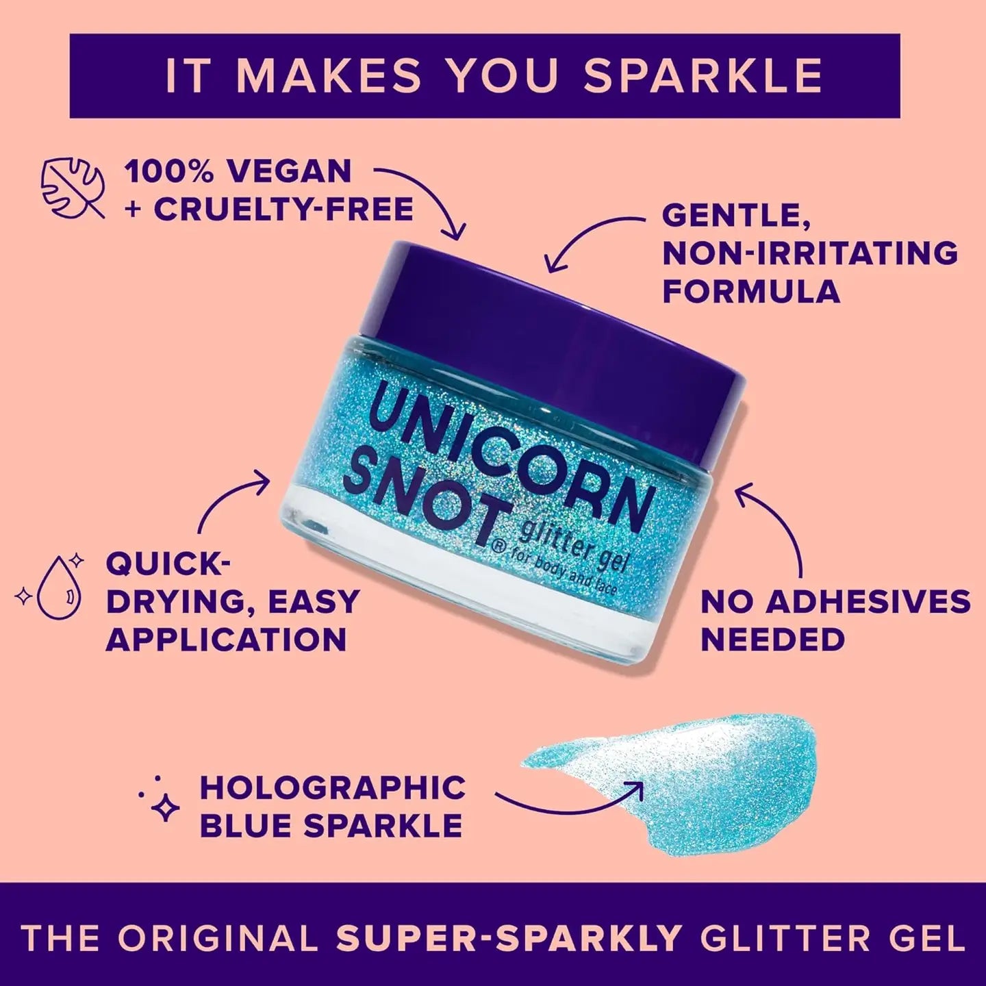 Original Glitter Gel | Sky-Blue | Body Glitter | Shimmer