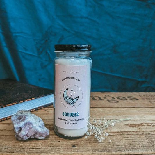 Goddess Manifestation Candle - Boho Candle - Tobacco Rose