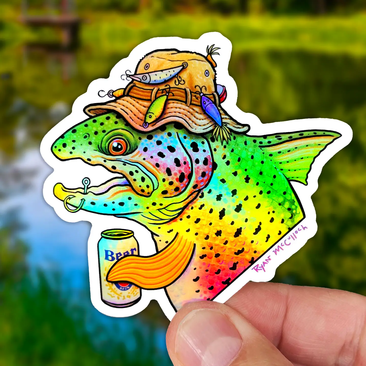 Gone Fishin' Holo Sticker