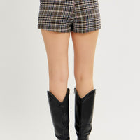 Plaid Tweed Mini Skirt/Shorts
