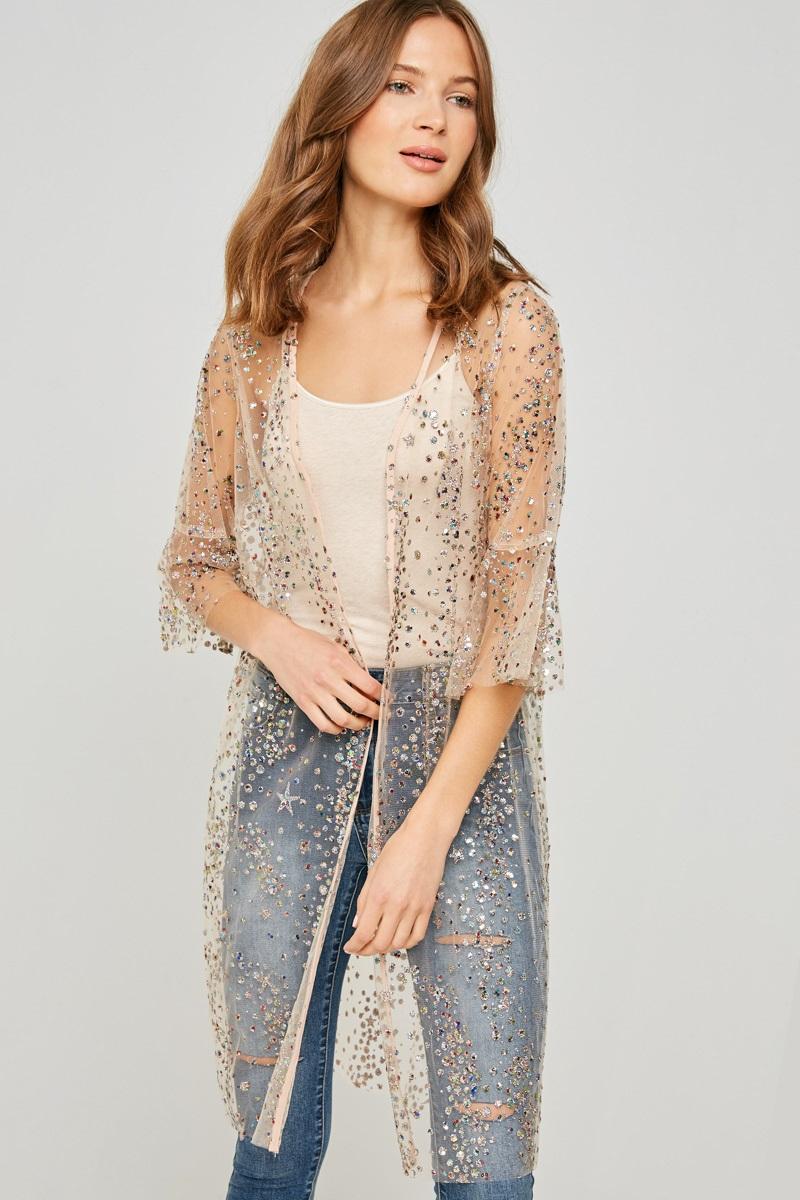 Sheer Glitter Sequin Top