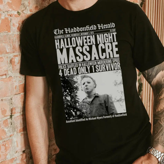Black Halloween Night Massacre - Horror Halloween T-Shirt