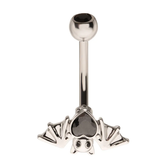 Bat Hanging With Heart Navel