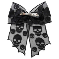 Skull Lace Hair Bow