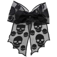 Skull Lace Hair Bow