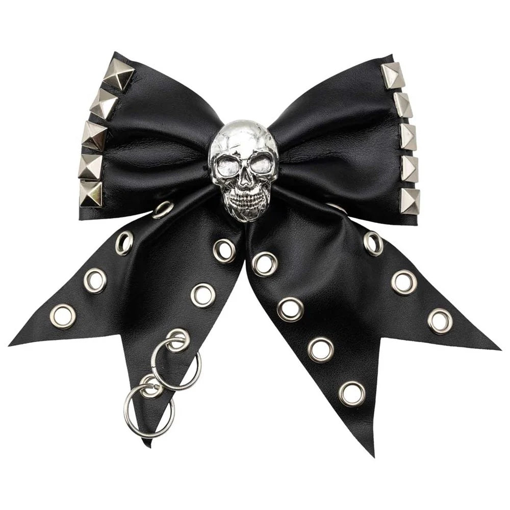 Skull Stud Hair Bow