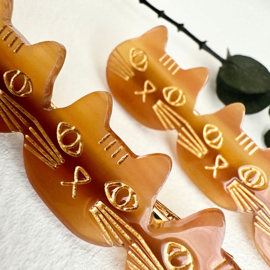 Triple Trouble Cat Face Hair Clip