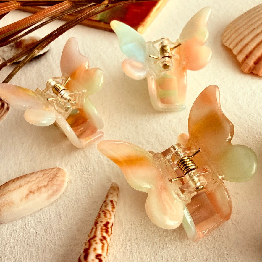 "Hesper" Mini Butterfly Hair Claw in Iridus