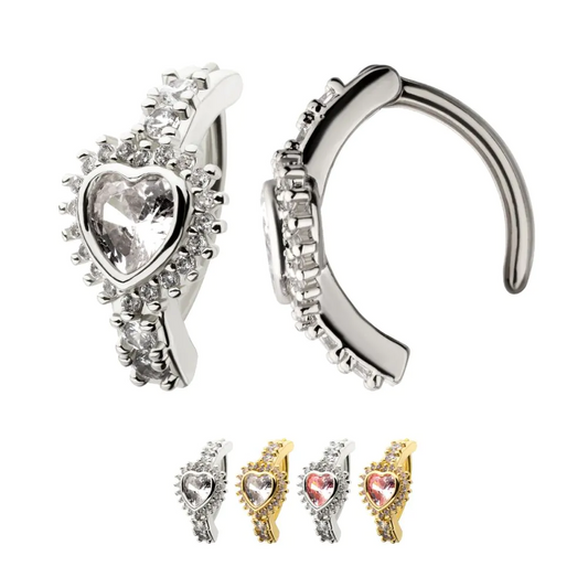 Heart Jewel Outline Clicker Navel
