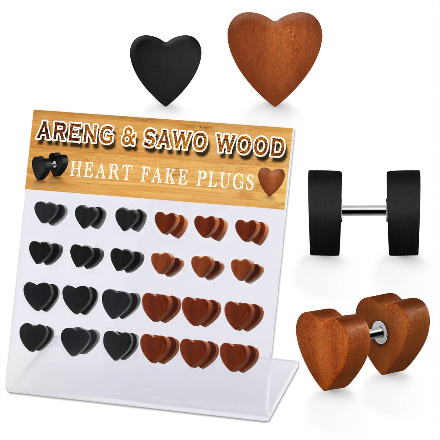 Heart Wood Fake Plug