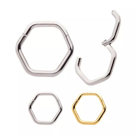 16g & 18g Hexagon Shape Hinged Hoop