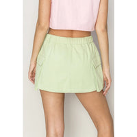 Cotton Twill Cargo Skort