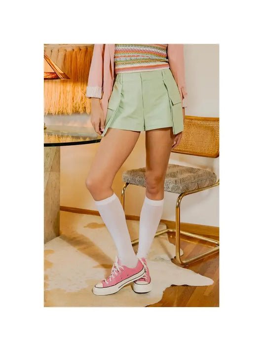 Cotton Twill Cargo Skort