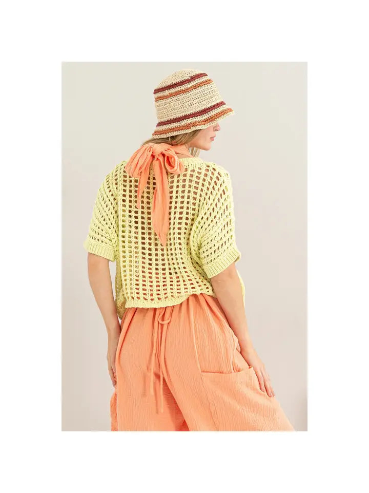 Open Stitch Oversized Sweater Top