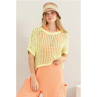 Open Stitch Oversized Sweater Top