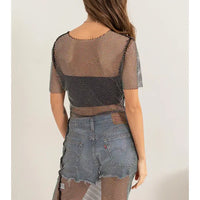 FISHNET RHINESTONE EMBELLISHED DRESS
