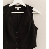 V Neck Buttoned Corduroy Vest