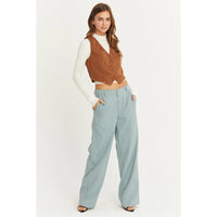 V Neck Buttoned Corduroy Vest