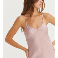 Metallic Cross Back Satin Slip Mini Dress