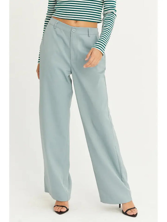High Waist Straight Leg Pants