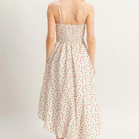 Ditsy Floral Print Sleeveless Midi Dress