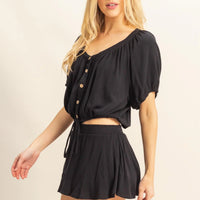 Skort With Elastic Waist