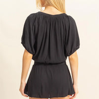 Short Sleeve Top Button Up