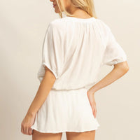 Short Sleeve Top Button Up