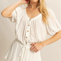 Short Sleeve Top Button Up