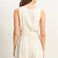 Striped Belted Romper