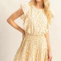 Ditsy Floral Print Ruffle Mini Dress