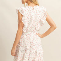 Ditsy Floral Print Ruffle Mini Dress
