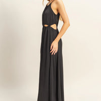 Side Cutout Side Slit Maxi Dress
