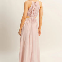 Side Cutout Side Slit Maxi Dress