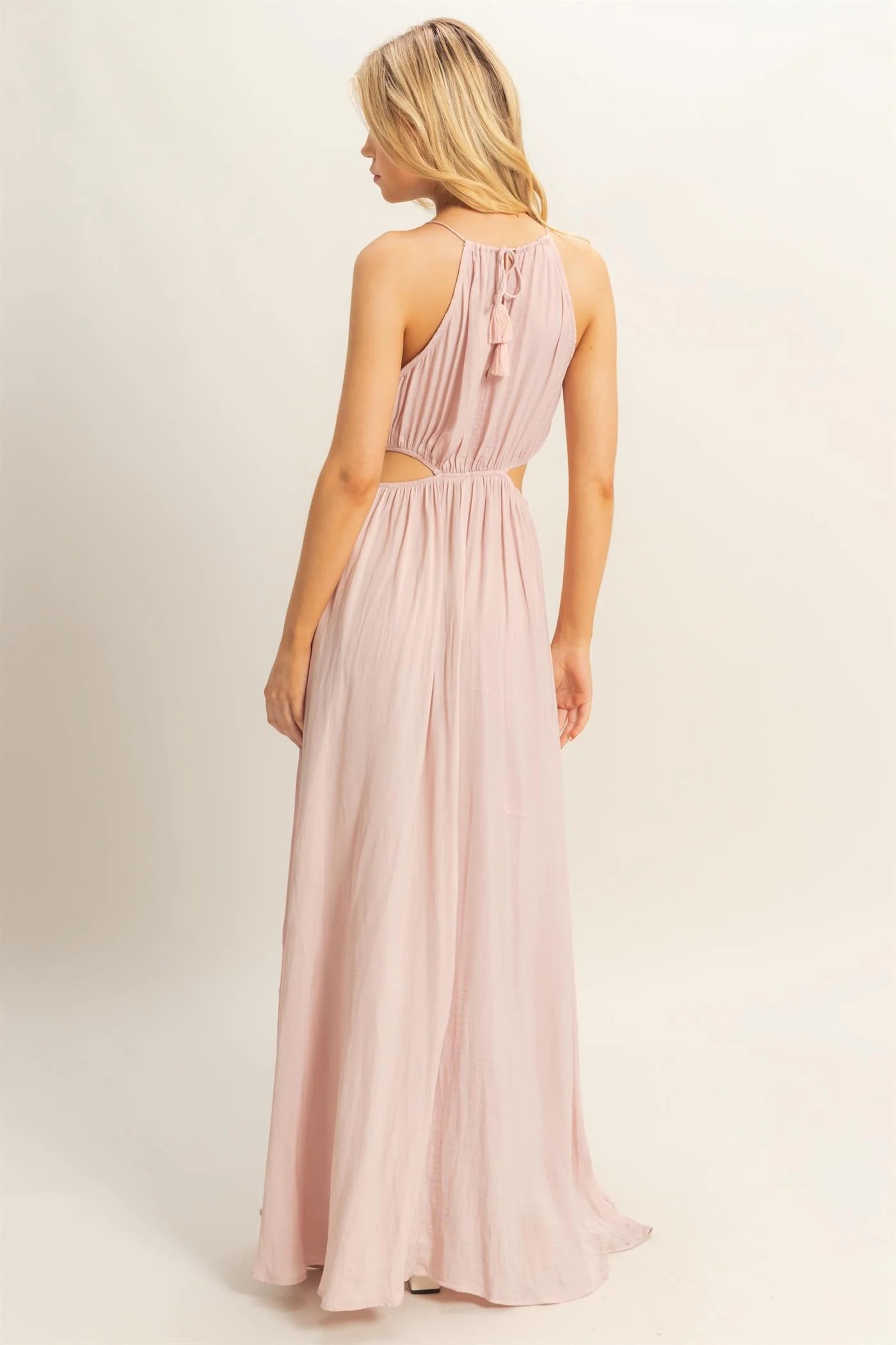 Side Cutout Side Slit Maxi Dress