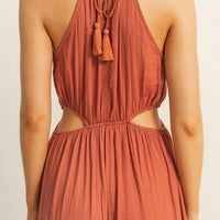 Side Cutout Side Slit Maxi Dress