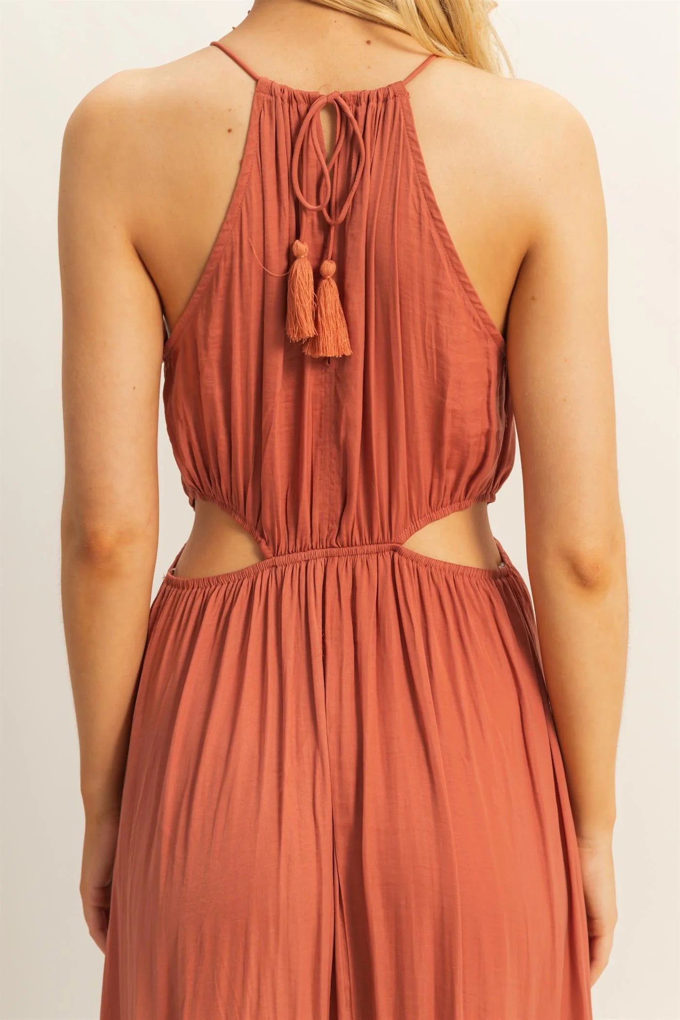Side Cutout Side Slit Maxi Dress