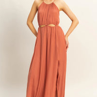 Side Cutout Side Slit Maxi Dress