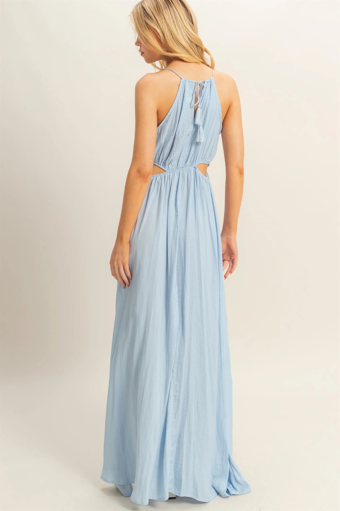 Side Cutout Side Slit Maxi Dress