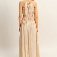 Side Cutout Side Slit Maxi Dress