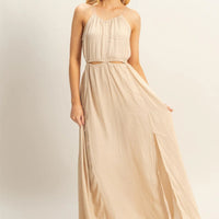 Side Cutout Side Slit Maxi Dress