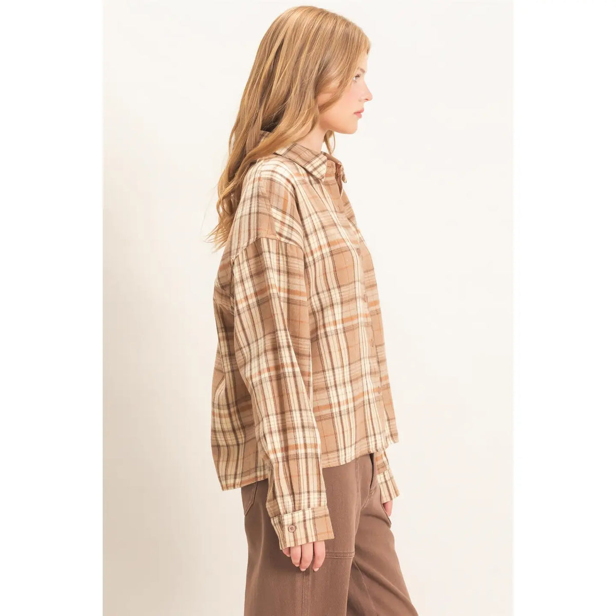Plaid Button-Up Shirt