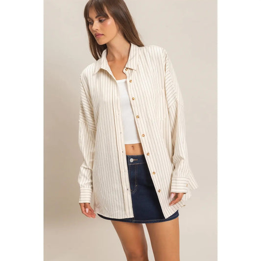 Striped Button-Up Shirt