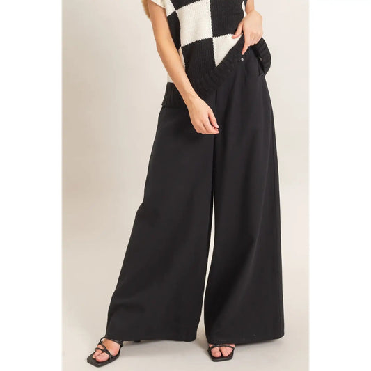 Wide-Leg High-Rise Pants