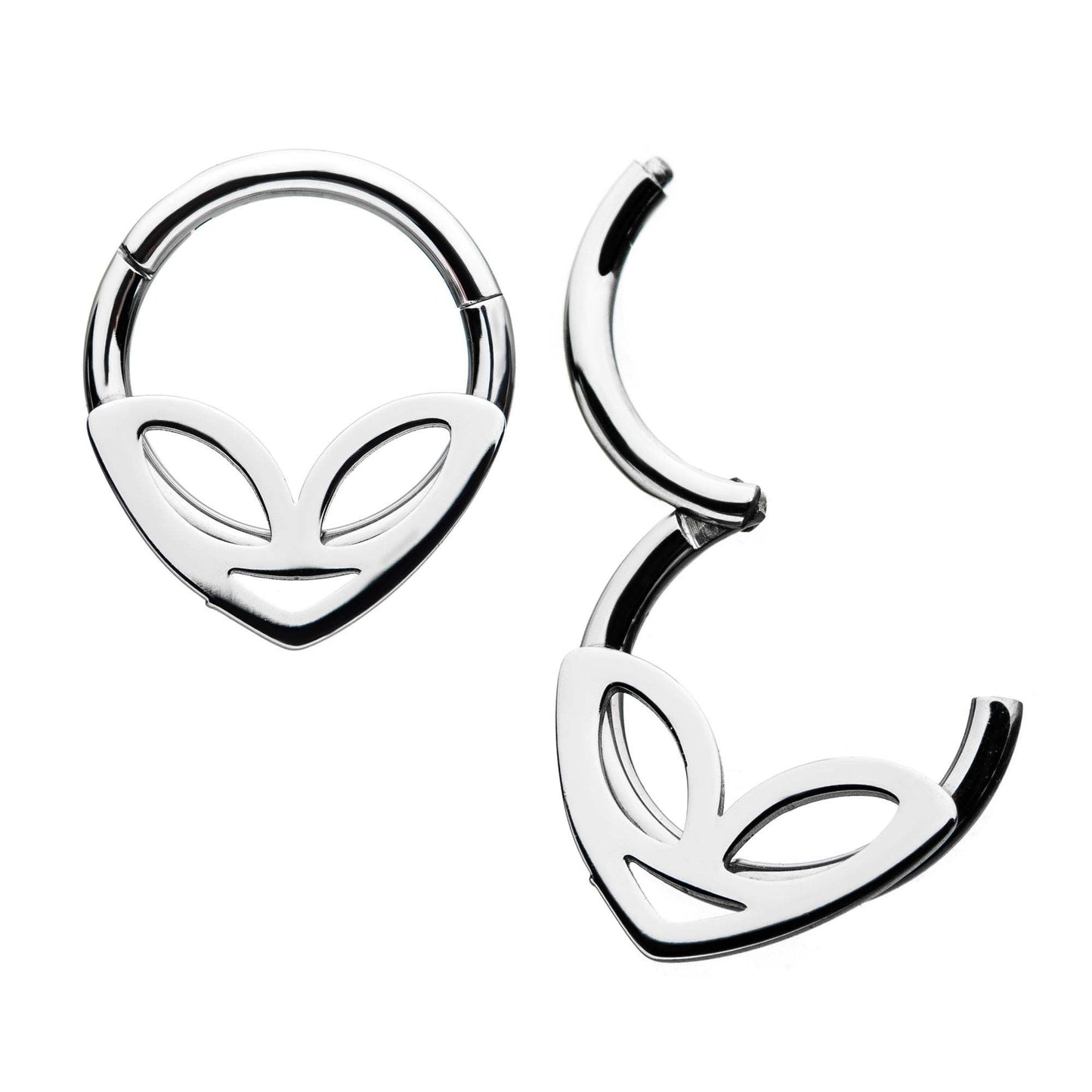 14g Alien Face Hinged Hoop