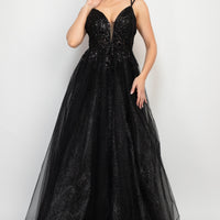 Sequin Studded Tullle Balloon Maxi Dress