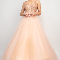 Sequin Studded Tulle Balloon Maxi Dress