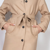 PU Raglan Sleeve Belted Coat