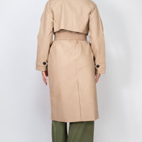 PU Raglan Sleeve Belted Coat
