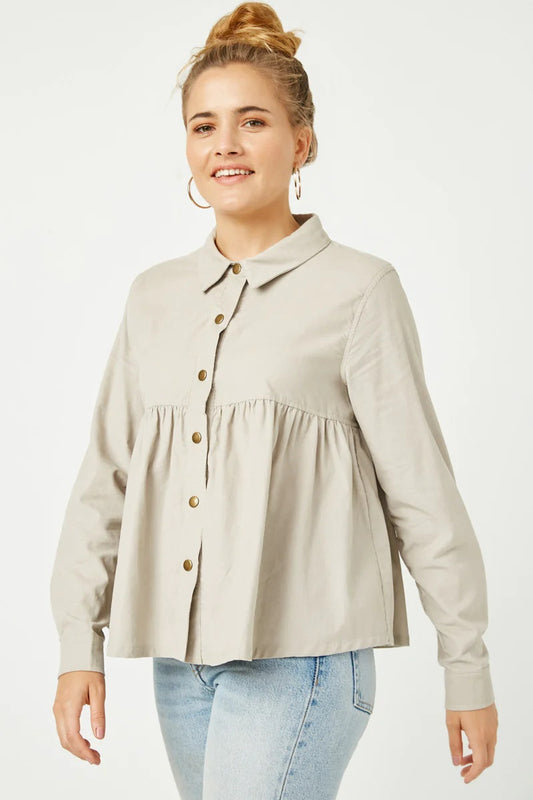 Corduroy Collared Button Up Shirt